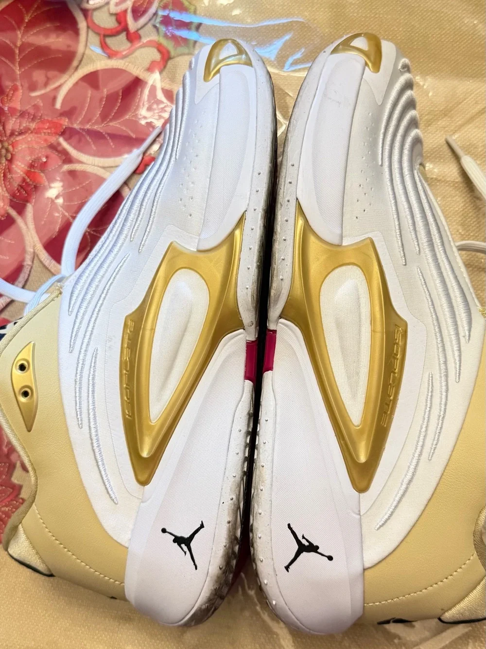 Jordan Luka 4 “El Matador” White / Gold / Pink Floral Basketball Shoes